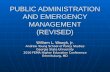 PUBLIC ADMINISTRATION AND EMERGENCY MANAGEMENT (REVISED) William L. Waugh, Jr. Andrew Young School of Policy Studies Georgia State University 2010 FEMA.