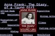 Anne Frank: The Diary of a Young Girl Evacuation of Jews Allied Bombing Resistance Hiding Separation Starvation Possessions Exposition Rising Action Climax.
