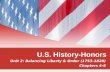 U.S. History-Honors Unit 2: Balancing Liberty & Order (1753-1820) Chapters 4-6.
