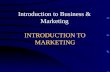 INTRODUCTION TO MARKETING Introduction to Business & Marketing.