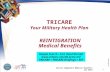 TRICARE Your Military Health Plan 1 BR426401BET0806W Active Component Medical Benefits June 2007 TRICARE Your Military Health Plan 1 PP411BEC11063W REINTIGRATION.