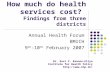 How much do health services cost? Findings from three districts Annual Health Forum BMICH 9 th -10 th February 2007 Dr. Ravi P. Rannan-Eliya Institute.
