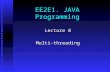 EE2E1. JAVA Programming Lecture 8 Multi-threading.