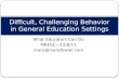 What Educators Can Do MRESC—12/8/11 mary@maryfowler.com Difficult, Challenging Behavior in General Education Settings.