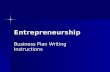 Entrepreneurship Business Plan Writing Instructions.