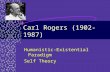 Carl Rogers (1902-1987) Humanistic-Existential Paradigm Self Theory.