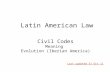Civil Codes Meaning Evolution (Iberian America) Last updated 31 Oct 11 Latin American Law.