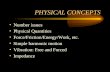 PHYSICAL CONCEPTS Number issues Physical Quantities Force/Friction/Energy/Work, etc. Simple harmonic motion Vibration: Free and Forced Impedance.