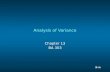 1 1 Slide Analysis of Variance Chapter 13 BA 303.