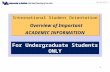 International Student Orientation Overview of Important ACADEMIC INFORMATION International Student Orientation Overview of Important ACADEMIC INFORMATION.