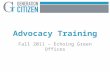 Advocacy Training Fall 2011 – Echoing Green Offices.