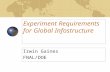 Experiment Requirements for Global Infostructure Irwin Gaines FNAL/DOE.