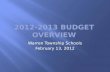 Warren Township Schools February 13, 2012.  Board of Education presents conceptual summary of budget  Public Commentary  Continued Budget Development,