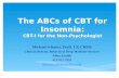 The ABCs of CBT for Insomnia: CBT-I for the Non-Psychologist Michael Schmitz, PsyD, LP, CBSM Clinical Director, Behavioral Sleep Medicine Services Allina.