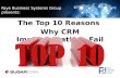Faye Business Systems Group presents: The Top 10 Reasons Why CRM Implementations Fail.