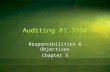 Auditing 81.3550 Responsibilities & Objectives Chapter 5 Responsibilities & Objectives Chapter 5.
