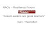 NACo – Resiliency Forum “Great Leaders are great learners” Gen. Thad Allen.