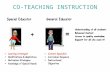 CO-TEACHING INSTRUCTION. Definition of Co-teaching Co-teaching is the process of jointly delivering substantive instruction, in a standards based classroom,