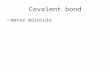 Covalent bond Water molecule. Covalent bonds Covalent bonds are found in covalent compounds, ie compounds that are formed by sharing electrons. There.