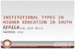 INSTITUTIONAL TYPES IN HIGHER EDUCATION IN SOUTH AFRICA Ian Bunting and Nico Cloete February 2010.