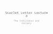 Scarlet Letter Lecture 3 The Individual and Society.