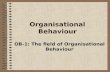 Organisational Behaviour OB-1: The field of Organisational Behaviour.