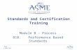 Page © ASME 2012 Standards and Certification Training Module B – Process B10.Performance Based Standards.