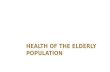 HEALTH OF THE ELDERLY POPULATION. LEARNING OBJECTIVES Define and classify the elderly population Explain the demographic changes associated with ageing.
