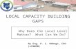 LOCAL CAPACITY BUILDING GAPS Why Does the Local Level Matter? What Can We Do? By Eng. P. L. Ombogo, CEO (LVSWSB)
