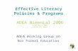 Effective Literacy Policies & Programs ADEA Biennial 2006 27-31 March 2006 Libreville, Gabon ADEA Working Group on Non Formal Education.