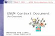 ENUM Context Document (An Overview) ENUM Working Group 1 (2003) Contact: Manager Numbering ACA DRAFT COPY – AEDG Distribution Only.