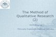 The Method of Qualitative Research (2) WANG Huaping Philosophy Department, Shandong University.