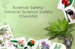 Science Safety: General Science Safety Checklist.
