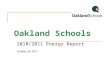 Oakland Schools 2010/2011 Energy Report October 28, 2011.