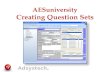 AESuniversity Creating Question Sets. Question Sets What are Question Sets? Where can Questions Sets be used? How do you create a new Question Set?