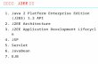 第十四章 J2EE 介绍 1.Java 2 Platform Enterprise Edition (J2EE) 1.3 API 2.J2EE Architecture 3.J2EE Application Development Lifecycle 4.JSP 5.Servlet 6.JavaBean.