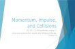 Momentum, Impulse, and Collisions A.S. 2.4.1 – 2.4.6 Due Monday, January 12 Quiz covering Momentum, Impulse, and Collisions on Monday, January 12.