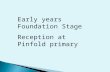 Early years Foundation Stage Reception at Pinfold primary.