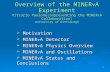 1 Overview of the MINER A Experiment Vittorio Paolone(representing the MINER A Collaboration) University of Pittsburgh  Motivation  MINER A Detector.