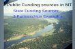 Public Funding sources in MT State Funding Sources 3 Partnerships Examples.