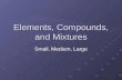 Elements, Compounds, and Mixtures Small, Medium, Large.