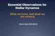 What we have, and what we are missing Steve Saar (CfA/SAO) Essential Observations for Stellar Dynamos.