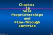 10 - 1 ©2004 Prentice Hall, Inc. Sole Proprietorships and Flow-Through Entities Chapter 10.