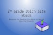 2 nd Grade Dolch Site Words Resources for Teaching Site Words to Special Education Students.