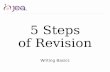 5 Steps of Revision Writing Basics. Only two types of writers Good writers and quitters — If your writing isn’t good, you quit before it was.