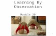 1 Learning By Observation Module 20. 2  Bandura’s Experiments  Applications of Observational Learning Learning by Observation Overview.