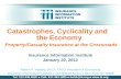 Catastrophes, Cyclicality and the Economy Property/Casualty Insurance at the Crossroads Insurance Information Institute January 20, 2012 Robert P. Hartwig,