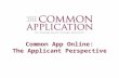 Common App Online: The Applicant Perspective. Login Screen .
