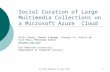 Social Curation of Large Multimedia Collections on a Microsoft Azure Cloud Dazhi Chong, Samuel Coppage, Xiangyi Gu, Harris Wu Kurt Maly, Mohammad Zubair.
