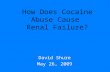 How Does Cocaine Abuse Cause Renal Failure? David Shure May 26, 2009.